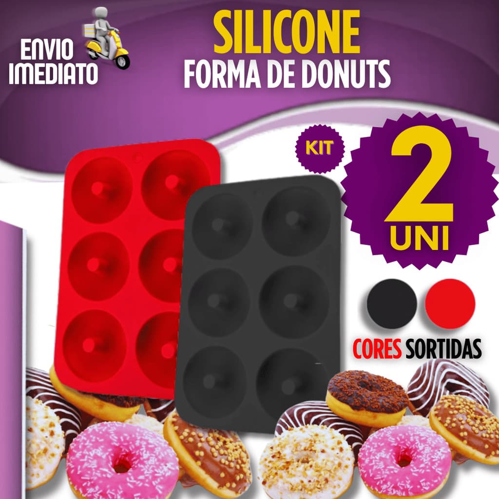 Forma de Donuts 1/2 Peças Silicone Donut Rosquinha Mini Bolo Pudim Assadeira Cozinha Confeitaria