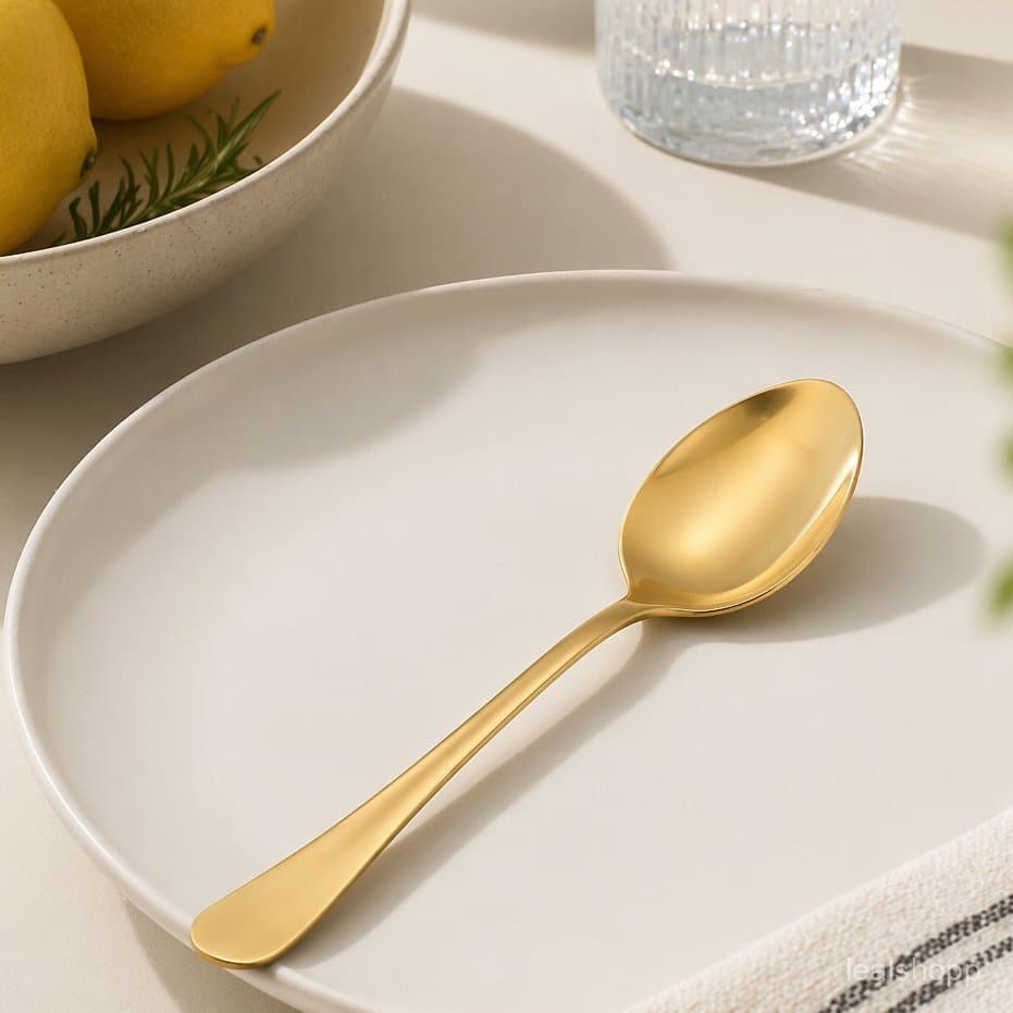 6/12/18 Pcs Colher Pequena Dourada Para Café Chá Culinária Cosmética Multiuso