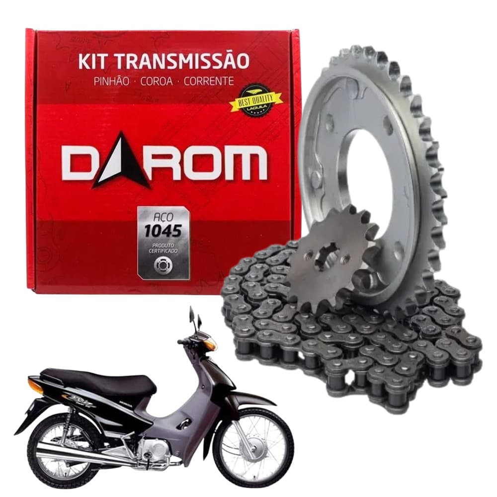 Kit Relação Transmissão Darom Biz 100 1998 a 2005 Aço