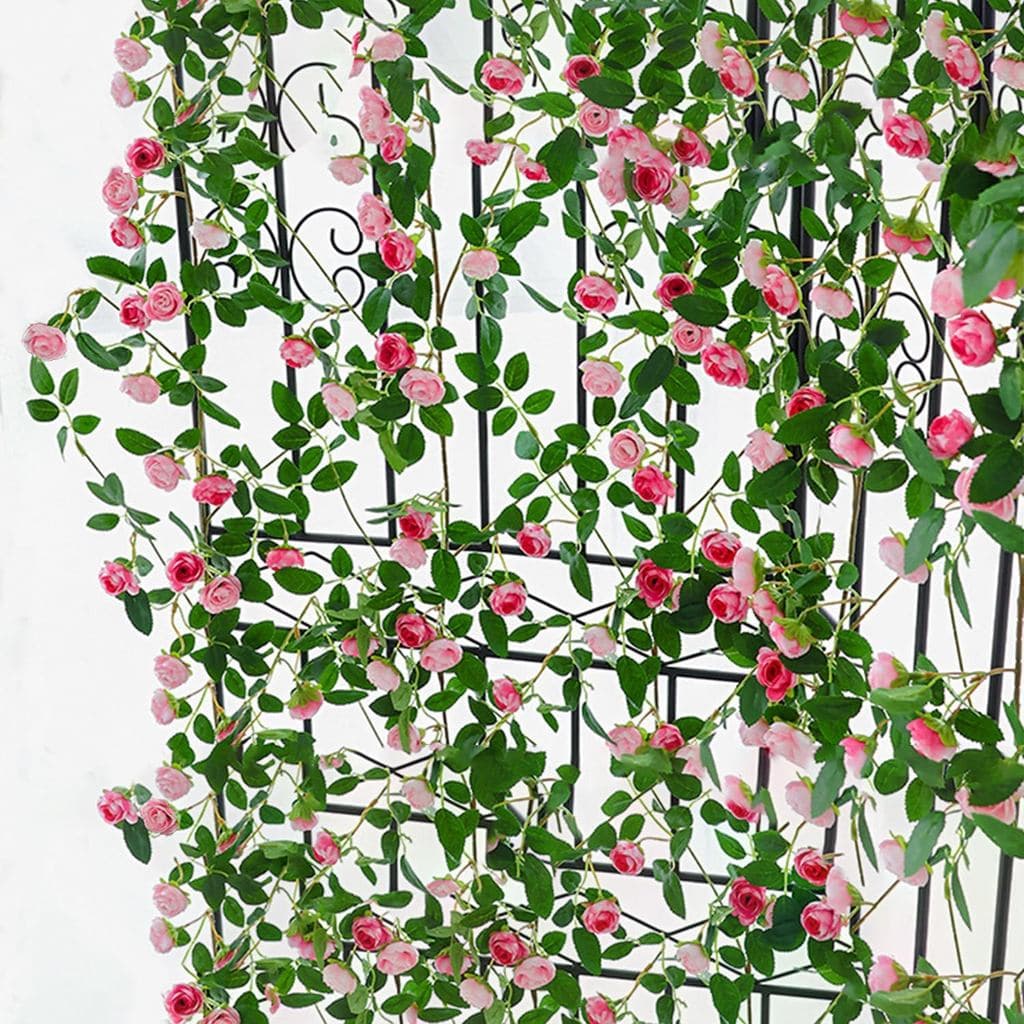 2PCS x 6FT Bendable Rose Vine, Wildflower Garland, Artificial Rose Vine, Hanging Flower Garland, Pink Rose Garland for W