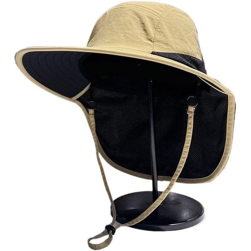 Chapéu De Sol Masculino-Verão De Aba Larga Proteção Solar Pesca Para Cobertura De Rosto Ao Ar Livre Caminhada UV