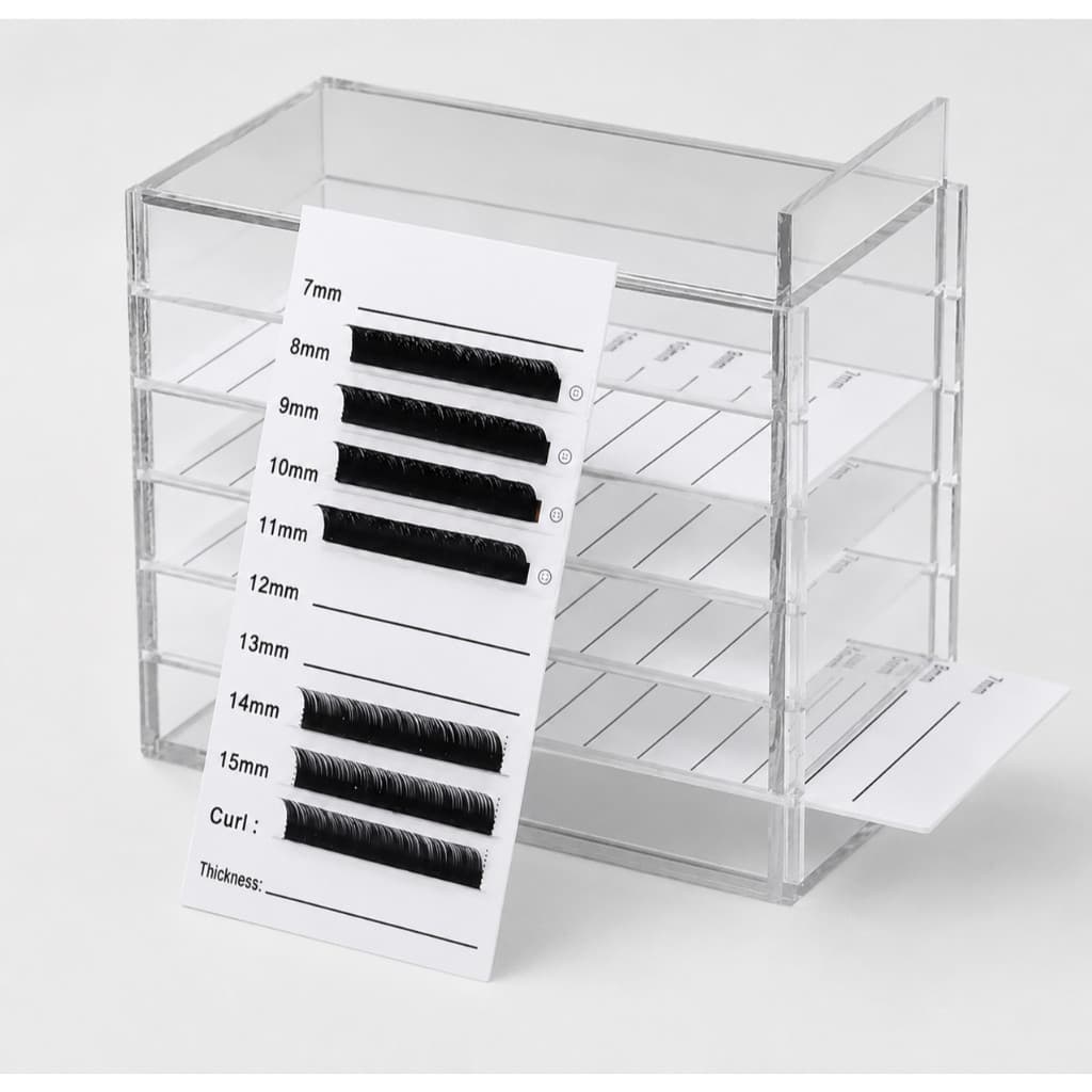 Caixa Organizadora Cílios Acrílico 5 Gavetas com Placas Extensão Profissional