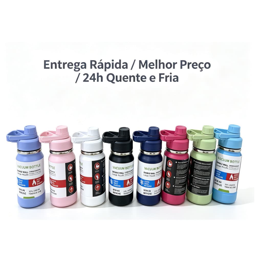 Garrafa Térmica 350ml Inox 304 Com Alça Portátil, Mantém Gelo Por Mais De 24h Para Dia a Dia Trabalho Passeio