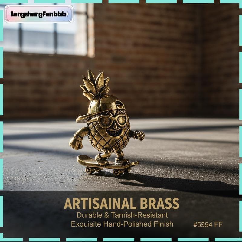 [LANGB] Estatueta De Skate De Pinho De Latão Fofa Design De Desenho Animado Vintage Pequena Estátua Para Decoração De Pa