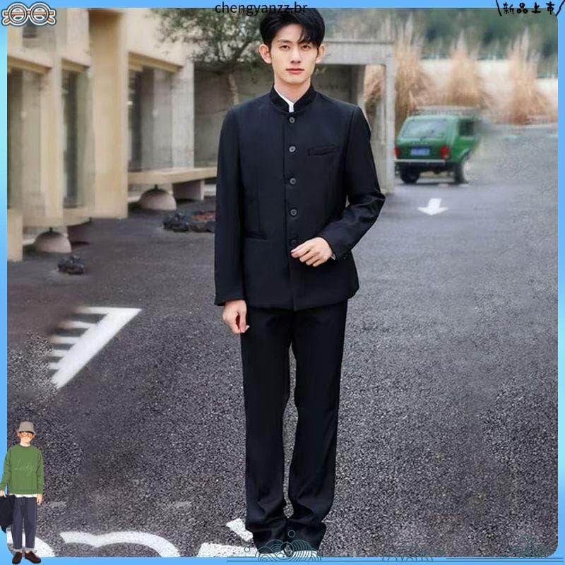 Zhongshan terno masculino coro preto terno desempenho terno um dois nove estilo chinês república da China quinto quarto