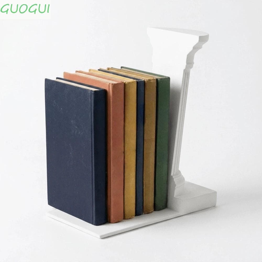 GUOGUI 1 Par De Extremidade De Livro De Coluna Romana , Suporte De Livros Estilo Arquitetura Artística Em Forma De L , B