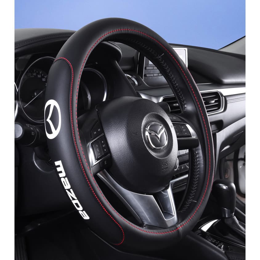 Capa de Volante de Carro em Couro PU para Mazda 2 3 CX5 CX30 CX8 CX3 Mazda2 6 5 bl gh gp BT50 Antiderrapante