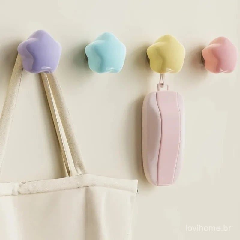 3/4PCS Ganchos Magnéticos Impermeáveis com Forte Fixação Sem Furos para Armazenamento em Quarto de Dormitório, Ganchos R