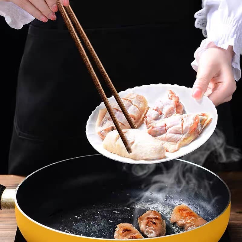Pauzinhos longos para uso doméstico fritos Super longos Anti-escaldantes Pauzinhos públicos Lo Mein Pauzinhos alongados