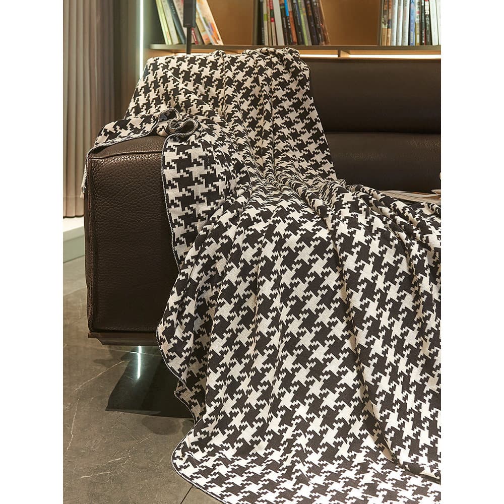 Houndstooth algodão malha cobertor ins estilo nórdico sofá cobertor escritório cobertor fino cochilo ar condicionado cob