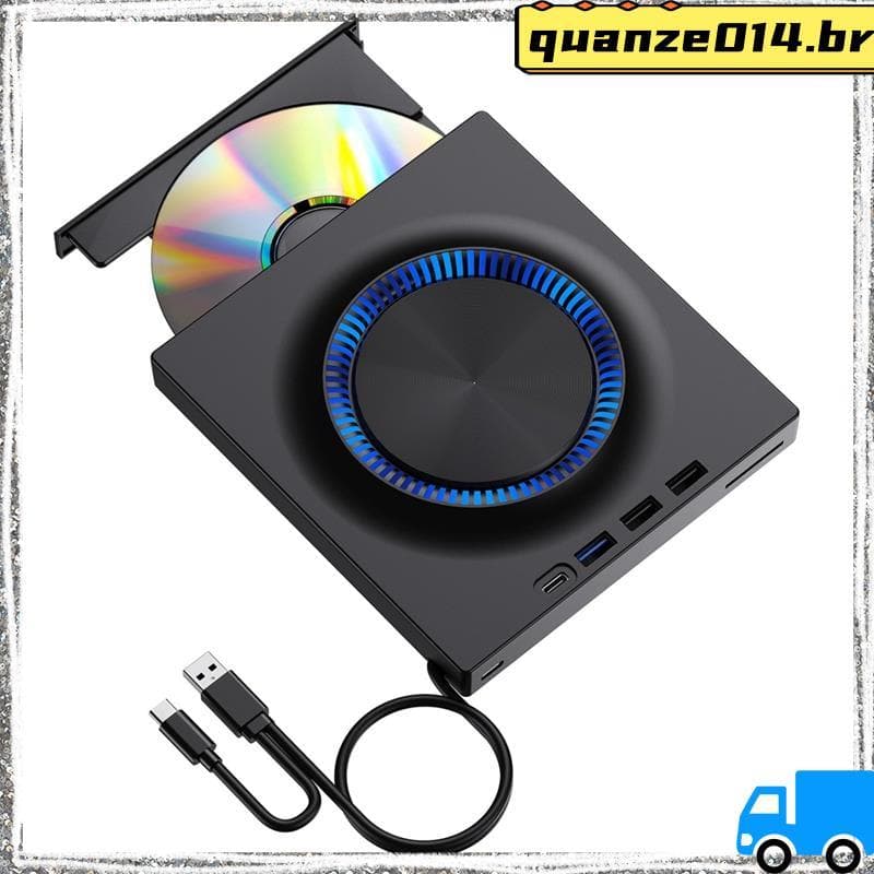 Unidade Óptica Externa USB Portátil CD DVD Player Queimador Placa De Expansão Desktop Computador Externo Notebook Gravaç