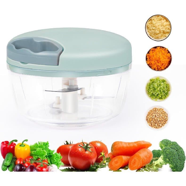 Picador de Alho LGURT, Triturador de Vegetais e Cebola com Corda de Puxar |   Processador Manual de Alimentos, 500ml, Pi