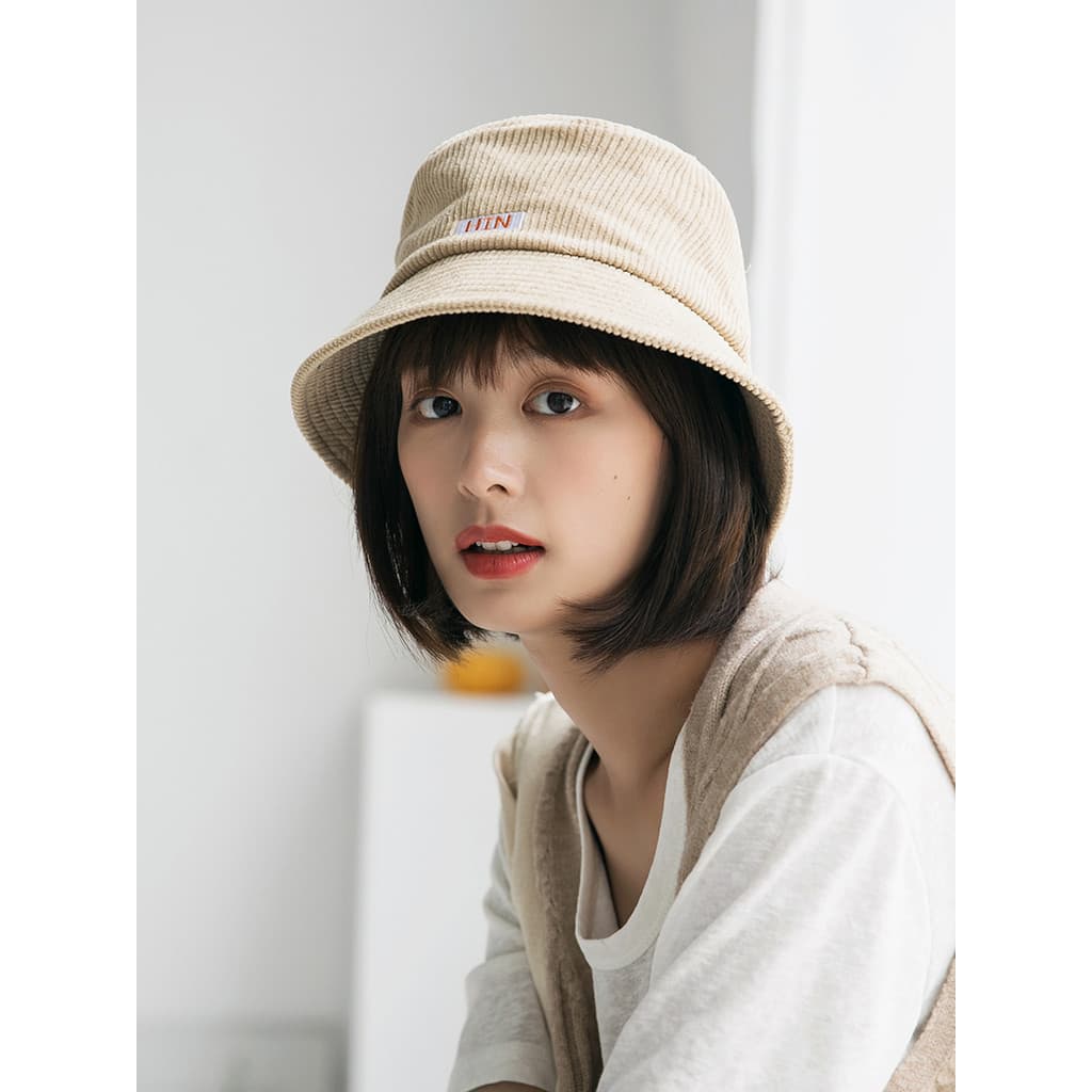 Chapéu balde feminino primavera outono estilo japonês versão coreana All-Match veludo pequena borda bacia chapéu outono