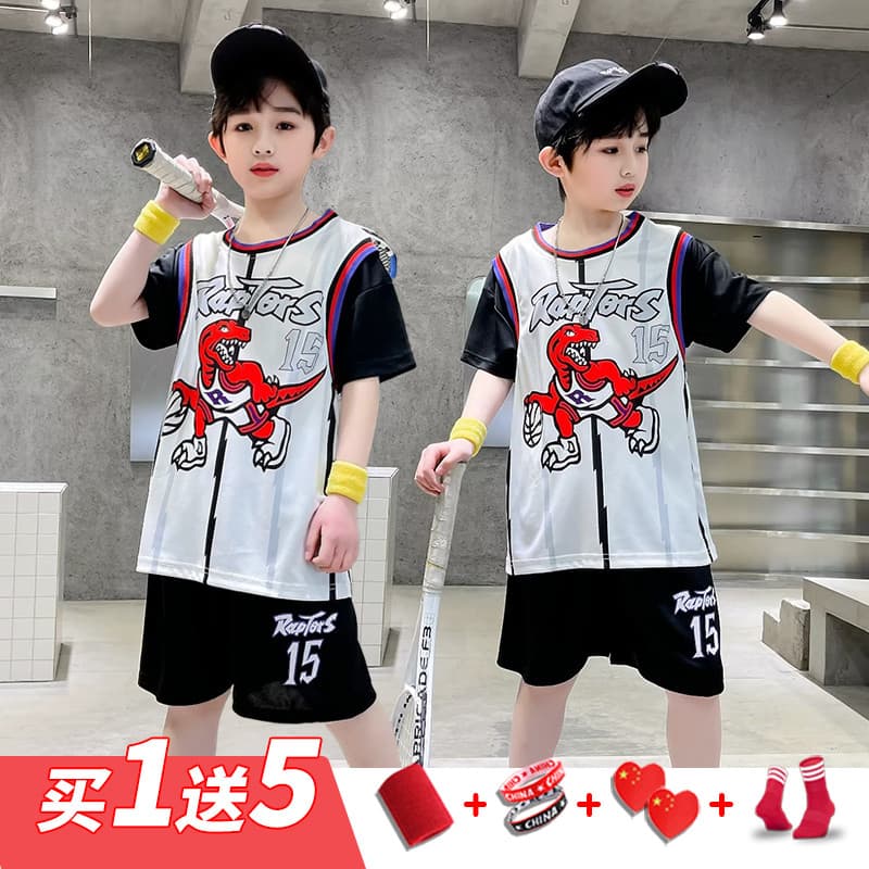 Meninos uniforme de basquete terno de secagem rápida uniforme de treinamento crianças meninos roupas de verão médio gran