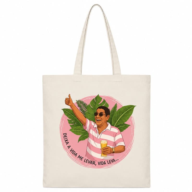 Bolsa Sacola Ecobag Ecologica algodão estampa deixa a vida me levar
