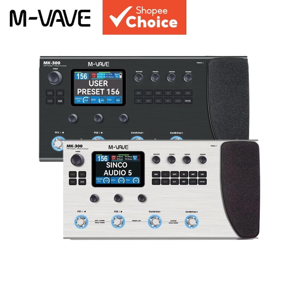 M-VAVE MK 300 Processador De Múltiplos Efeitos De Guitarra IR Gabinete Simulação Looper Tuner Interface De Áudio USB Pre