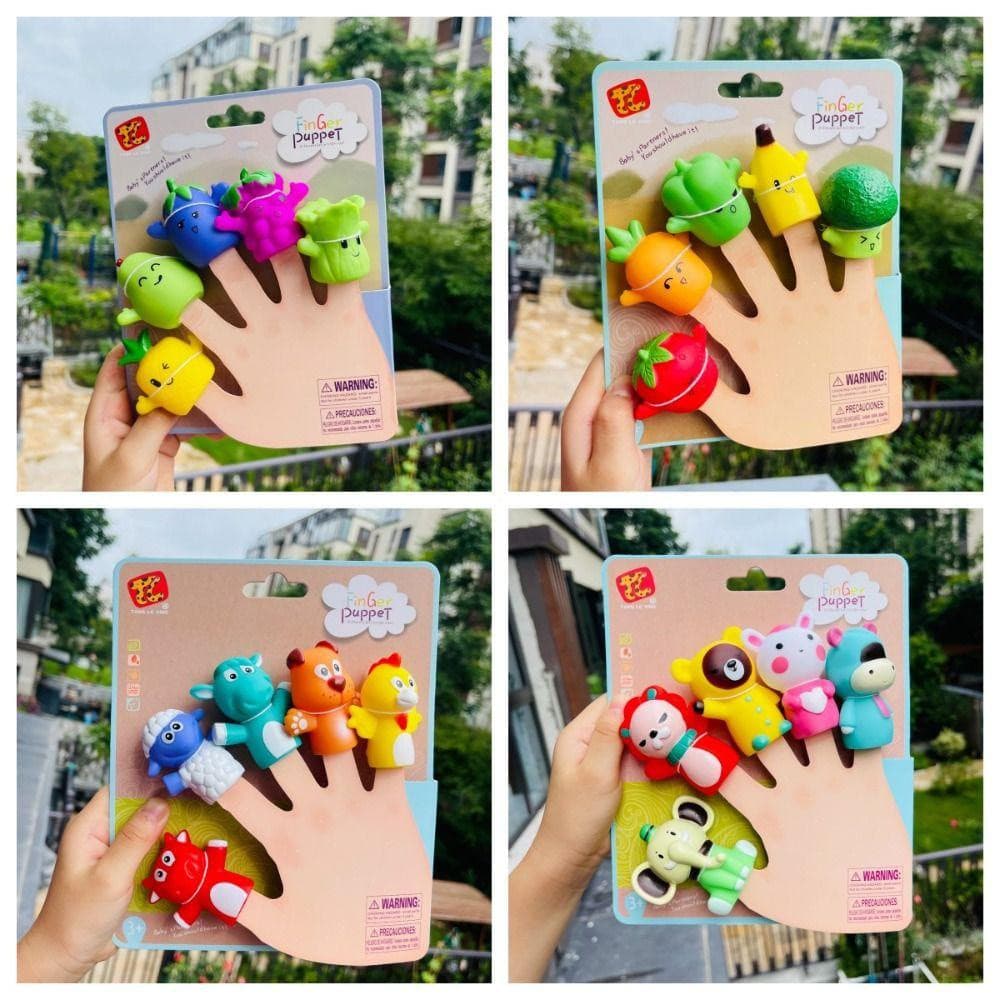 Conjunto de 5 mini fantoches de dedo de animais, brinquedo educativo de segurança, Co