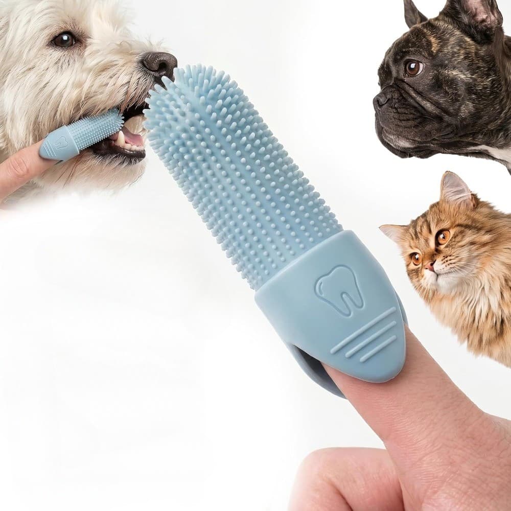 Kit De Cuidados Dentários Para Animais De Estimação 360 Silicone Escova De Dentes Cães Gatos Limpeza Oral Ferramenta De
