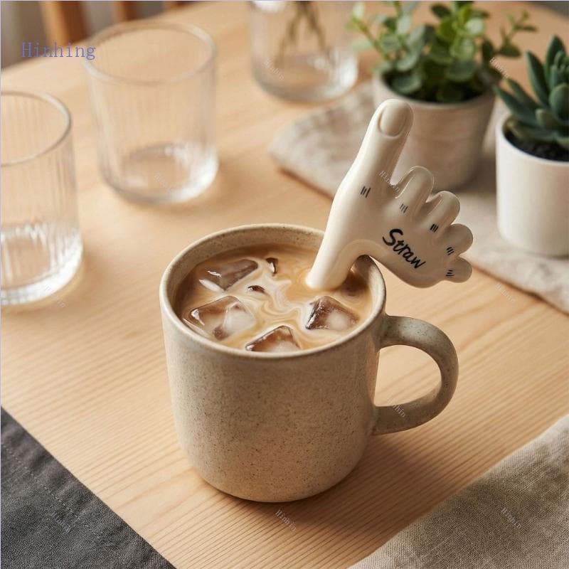 Hinhing Design Engraçado Feito À Mão Palha Cerâmica Para Cafés E Mocktail