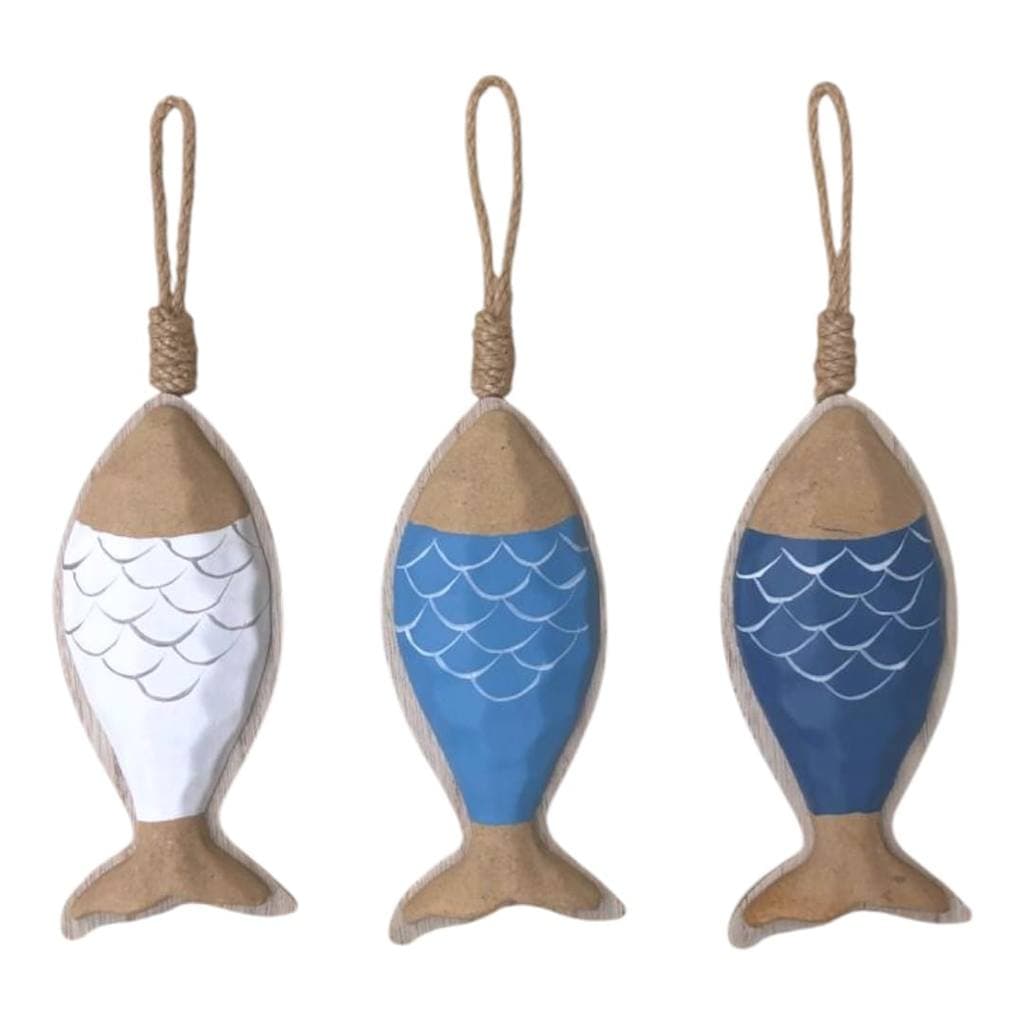 Peixe Decorativo Parede Náutico com Barbante Perdurável 26cm