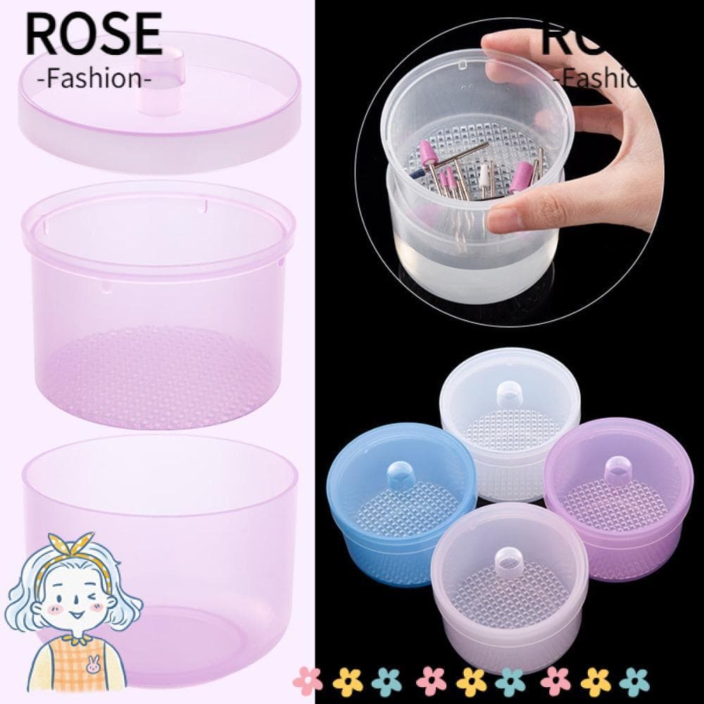 Esterilizador De Brocas Para Nail Art ROSEGOODS , Com Tampa Rosa Caixa De Desinfecção , Plástico