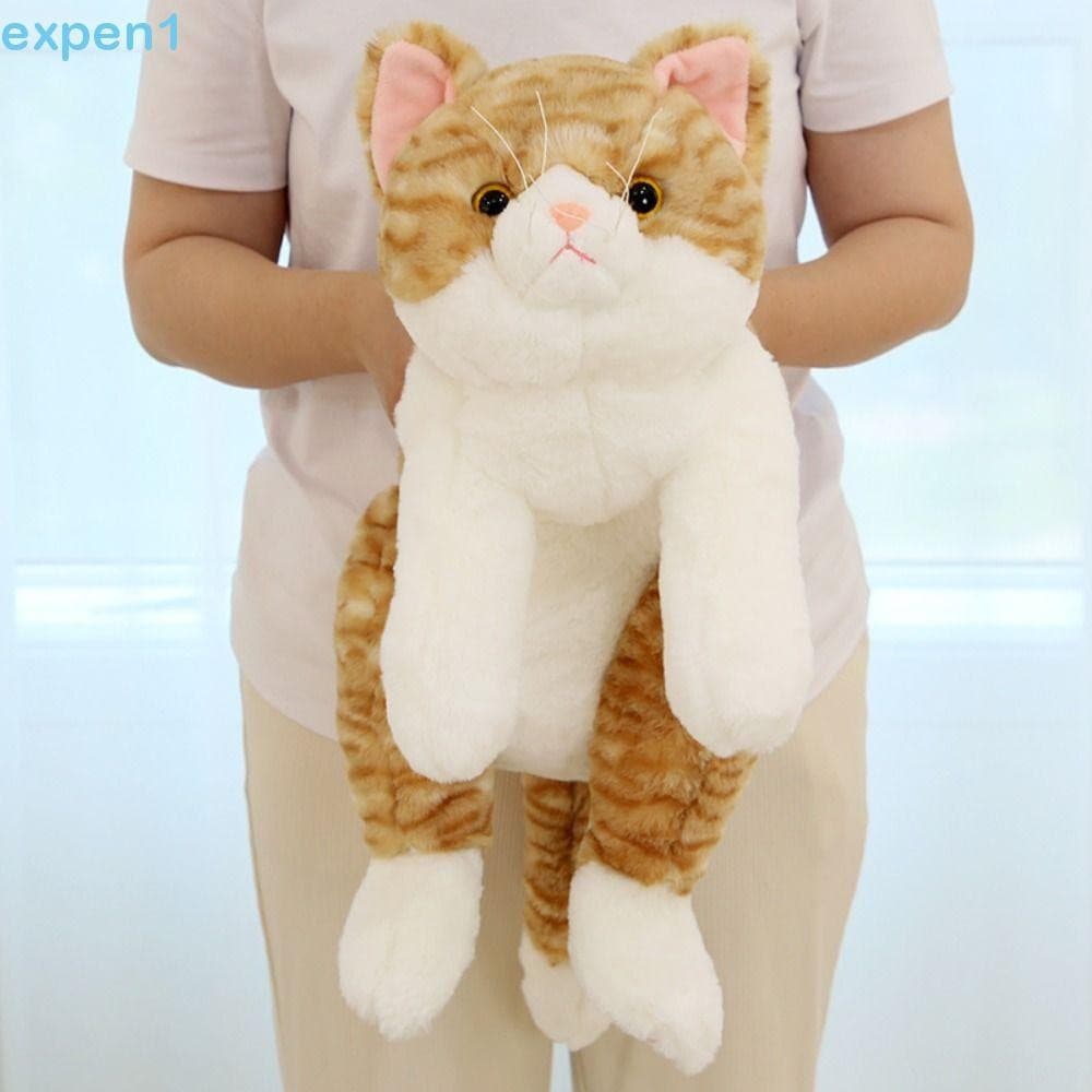 EXPEN Imitação De Gato Deitado Brinquedos De Pelúcia , Textura Peluda 50cm Tamanho Simulação Recheado , Design Realista