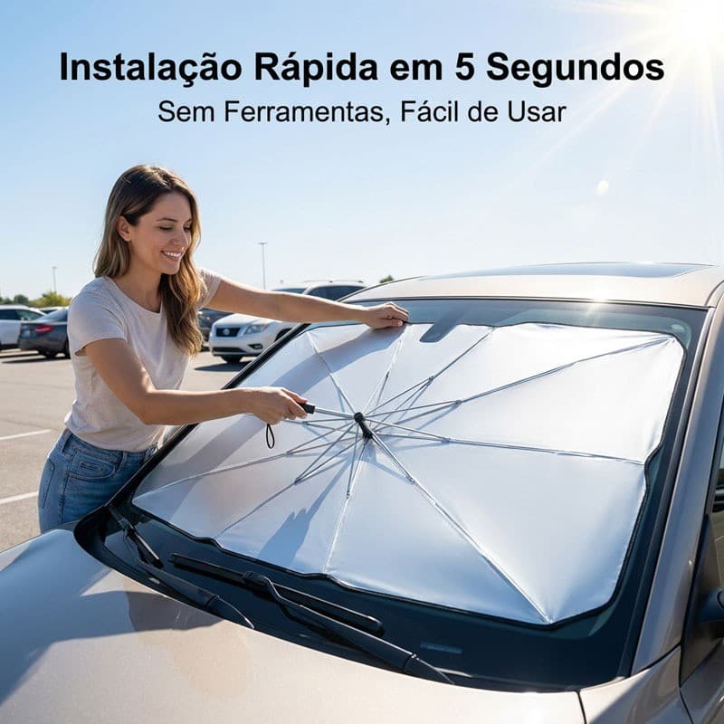 Guarda-sol Dobrável para Carro - Bloqueio UV e Design Compacto, Ideal para Verão e Estacionamento Externo