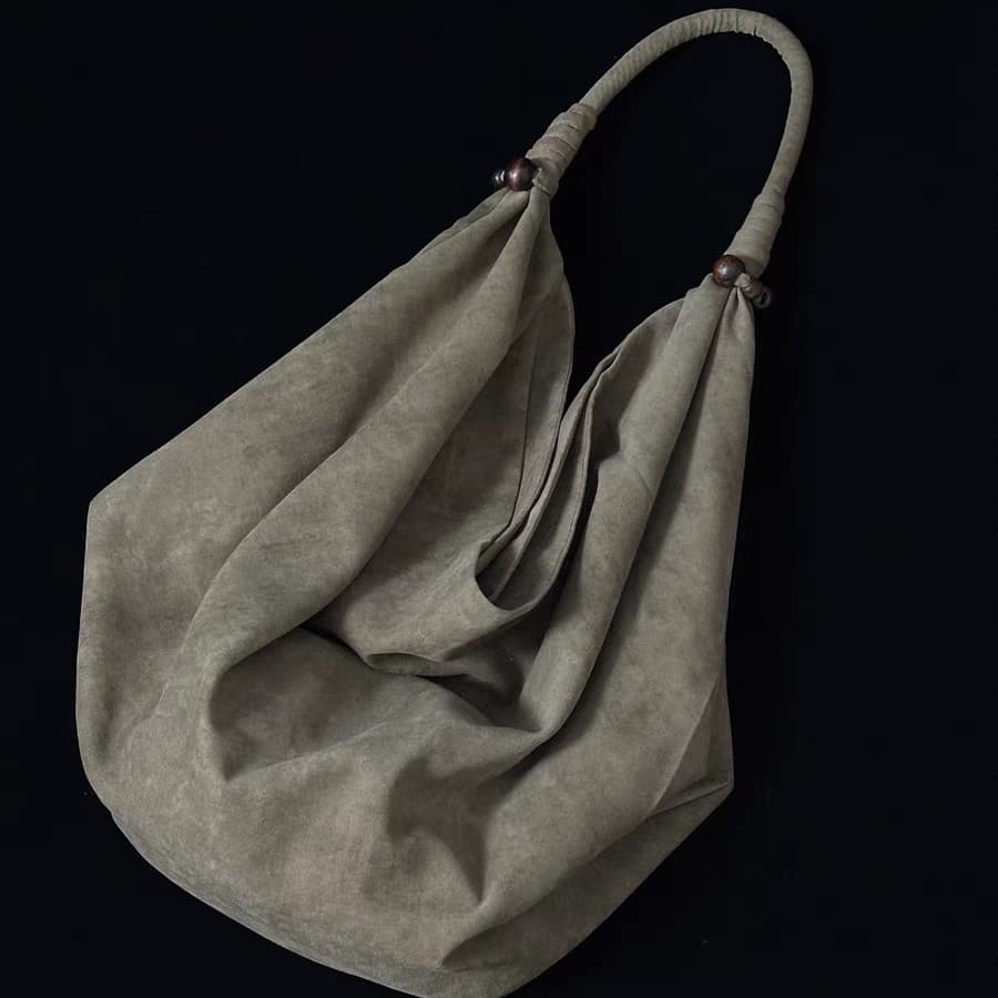 Retro plissado grande capacidade axilas saco textura algodão linho de um ombro sacola literária Commuter bolsa feminina