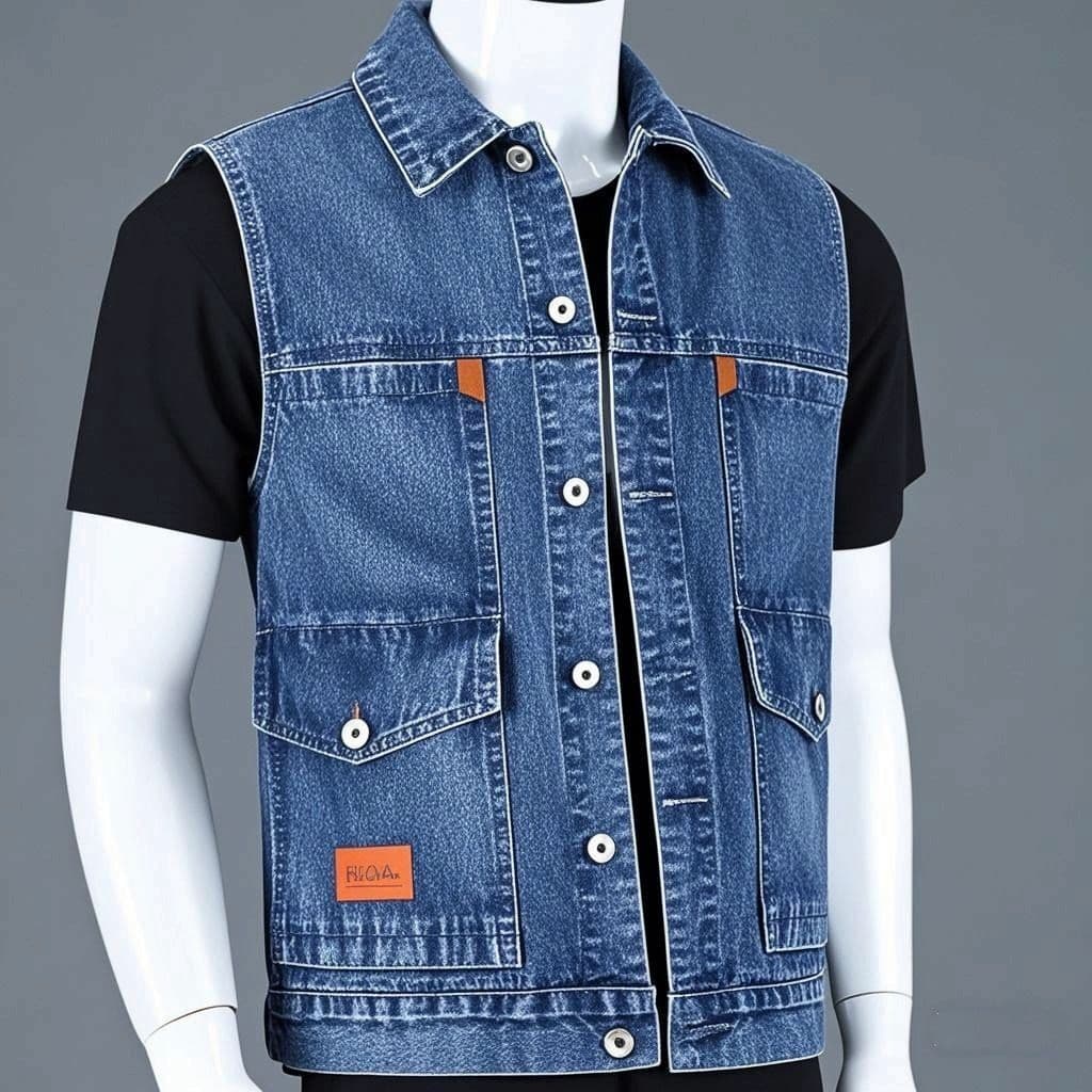 2026 ferramentas Denim colete masculino na moda solto Casual colete Retro colete Multi-bolso jaqueta 8/17