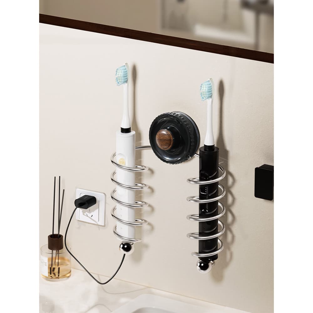 Ventosa de aço inoxidável rack de escova de dentes elétrica fixado na parede perfurado toalete banheiro lavatório rack d