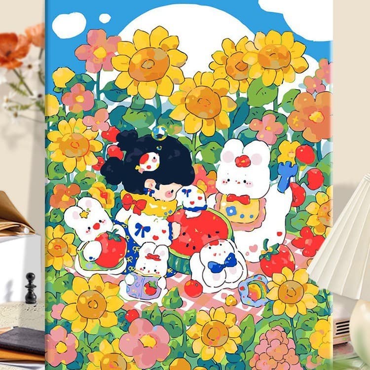 Pintura a óleo Digital DIY de alta qualidade Melancia Festa Coloração acrílica Pintada à mão Pintura para colorir Verão