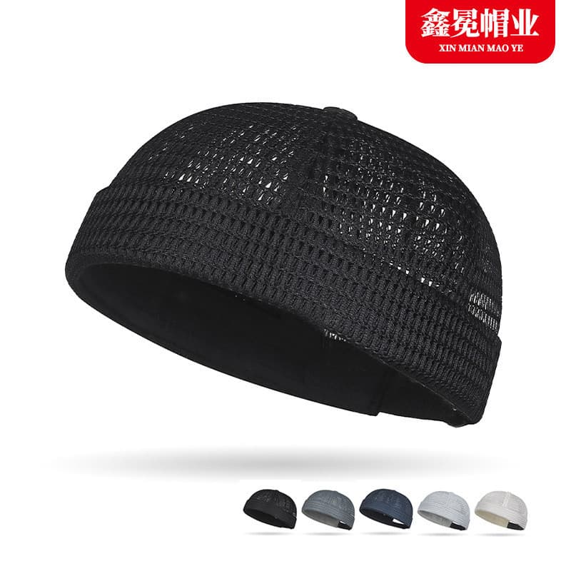 Boné de malha de verão para proteção solar, elegante e simples, ideal para esportes casuais ao ar livre, sem aba.
