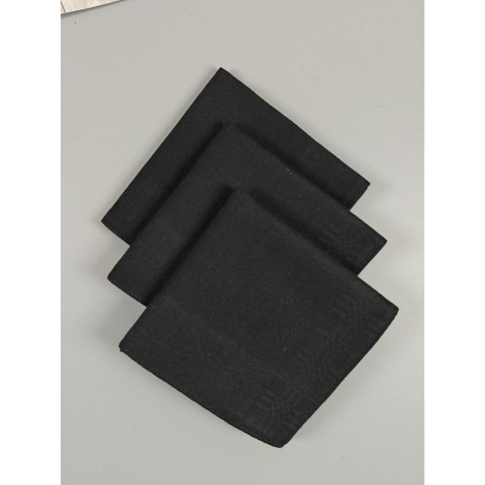 43cm Retro puro preto clássico penteado algodão Jacquard lenço de cetim absorver água simples elegante sentir macio e co
