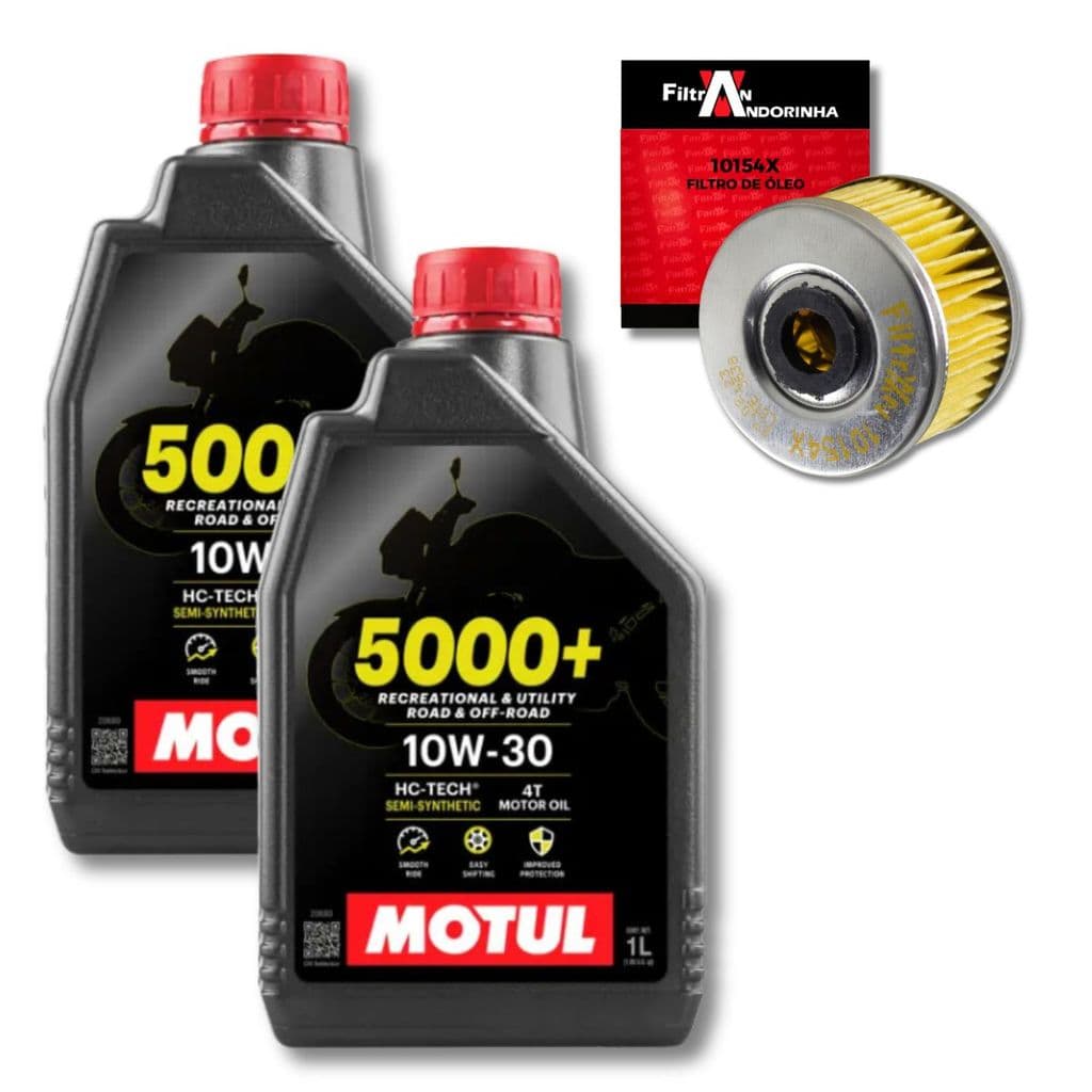 KIT TROCA OLEO 2l MOTUL 5000+ 10W30 4T TWISTER 2016 A 2022 XRE 300 CB 300R TORNADO + 1 FILTRO