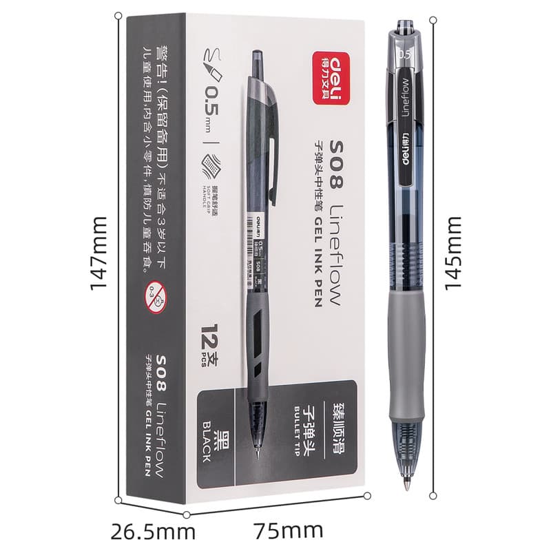 Deli S08 caneta tinteiro de secagem rápida, caneta tinteiro para exame de estudante, médico, prescrição, escritório, esc