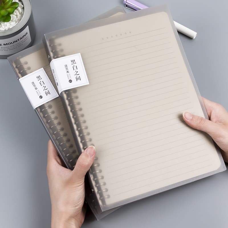 Caderno simples A5 bloco de notas de folhas soltas pp diário lateral B5 escritório aprendizagem caderno de grade de 20 f