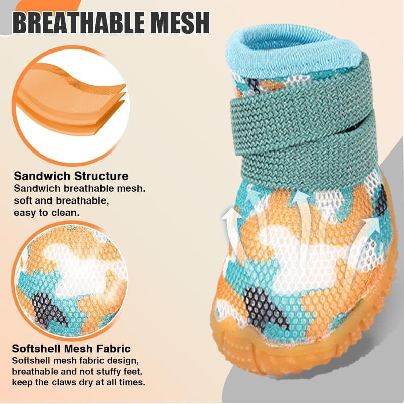 Sapatos de Malha para Filhotes para Todas as Estações, Botinhas Respiráveis para Cães Pequenos, Botas Antiderrapantes pa