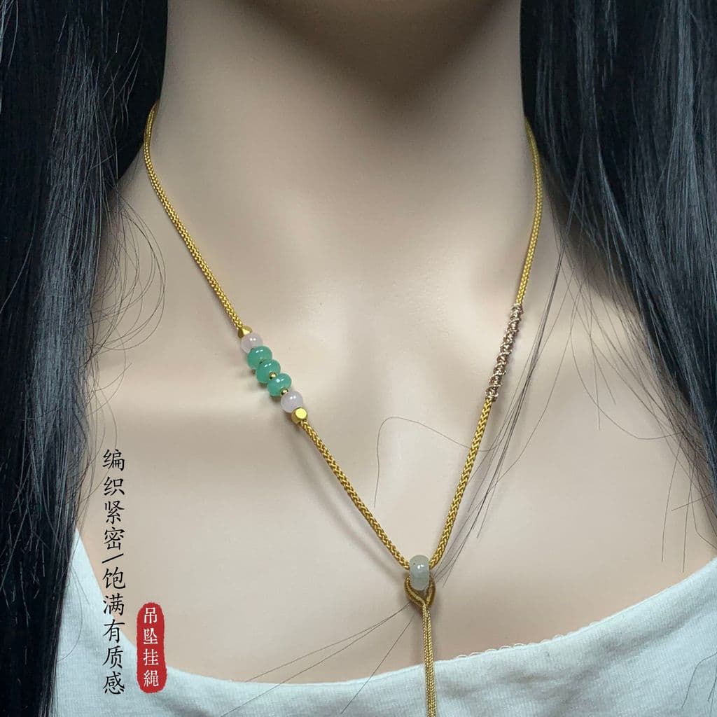 Novidades❤❤ Colar tecido à mão corda Ruyi cordão fino bússola fivela segura pingente corda Koi pingente cordão corda fem