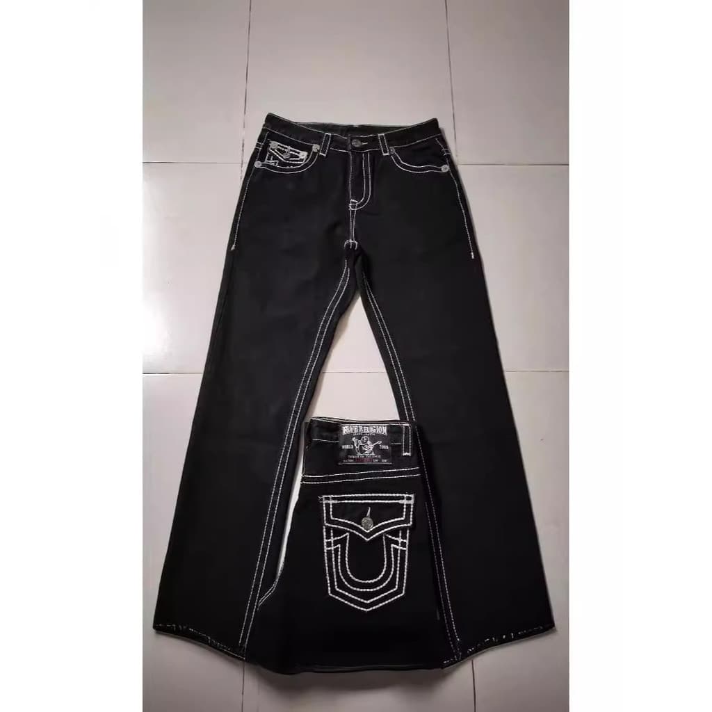 Cross-Border E-Commerce americano High street street Wear Jeans branco linha grossa grande buda religião em linha reta c