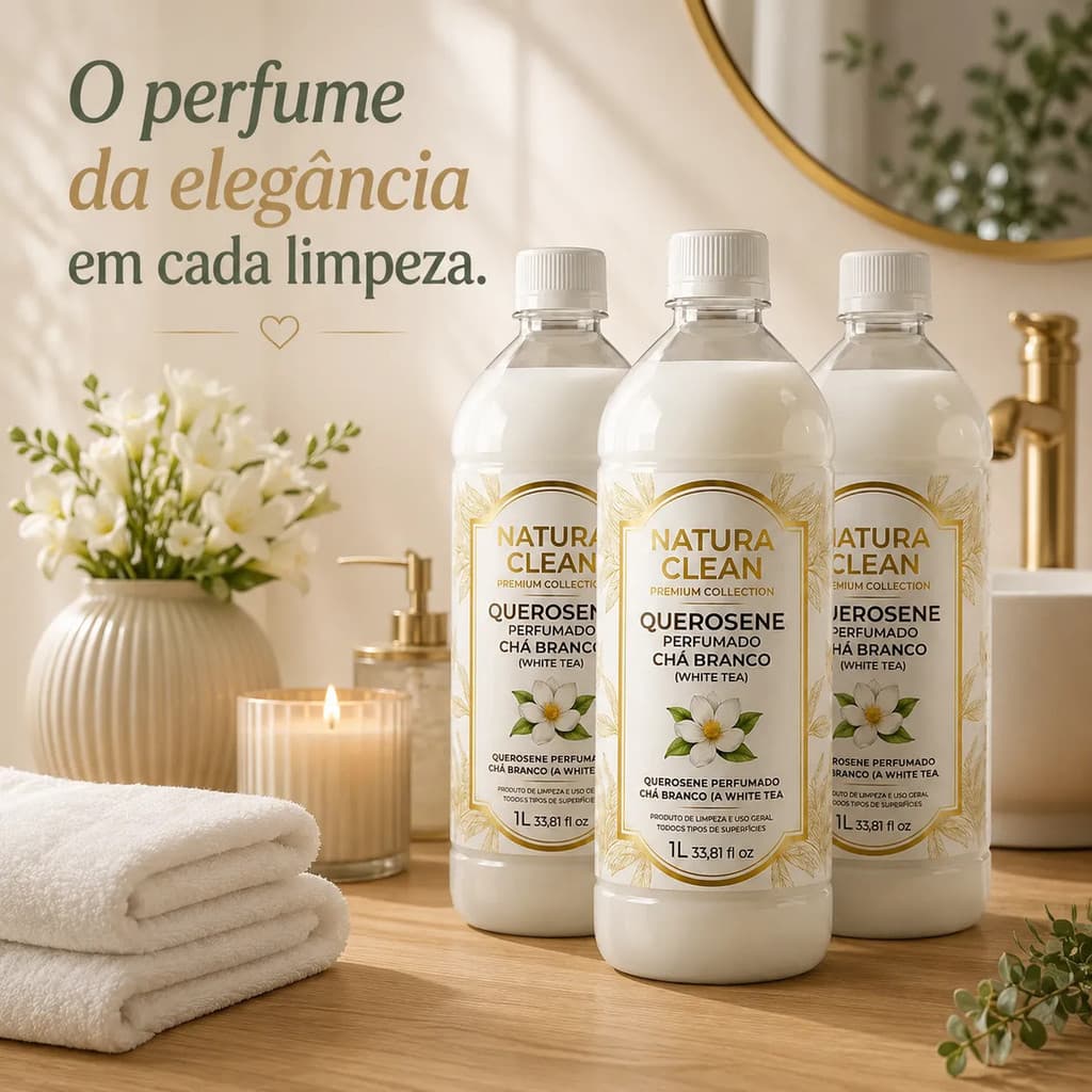 Kit 3 Querosene Perfumado Chá Branco Premium 1l