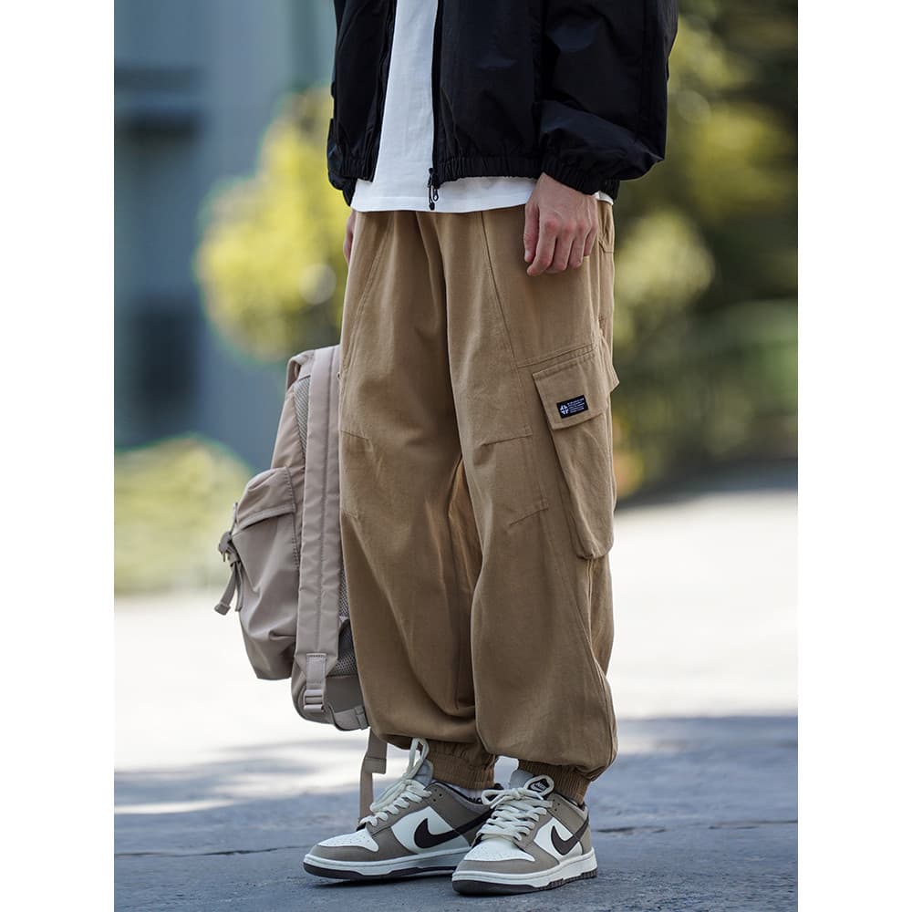 Americano Retro cáqui Multi-bolso funcional macacão masculino Street Wear primavera outono novo estilo solto Leggings ca