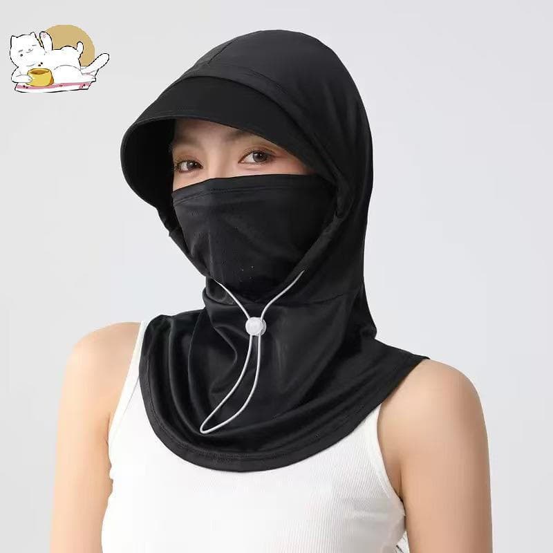 Capuz De Proteção UV Cobertura Completa Para Pescoço Integrado Design Tecido Anti Ultravioleta Respirável Perfurado Másc