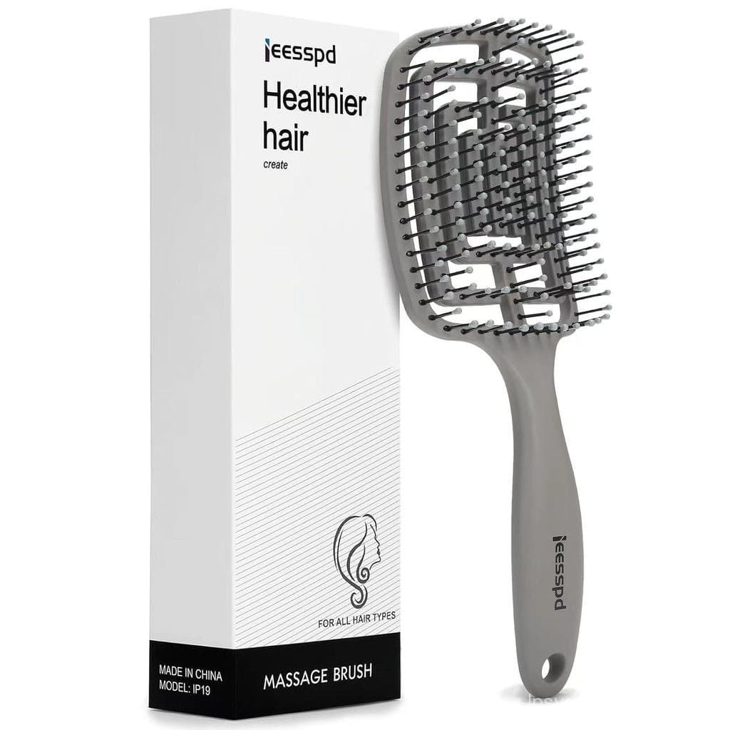 Escova de Cabelo, Escova Desembaraçadora com Cerdas de Nylon, Escovas de Cabelo Profissionais com Ventilação Curvada par