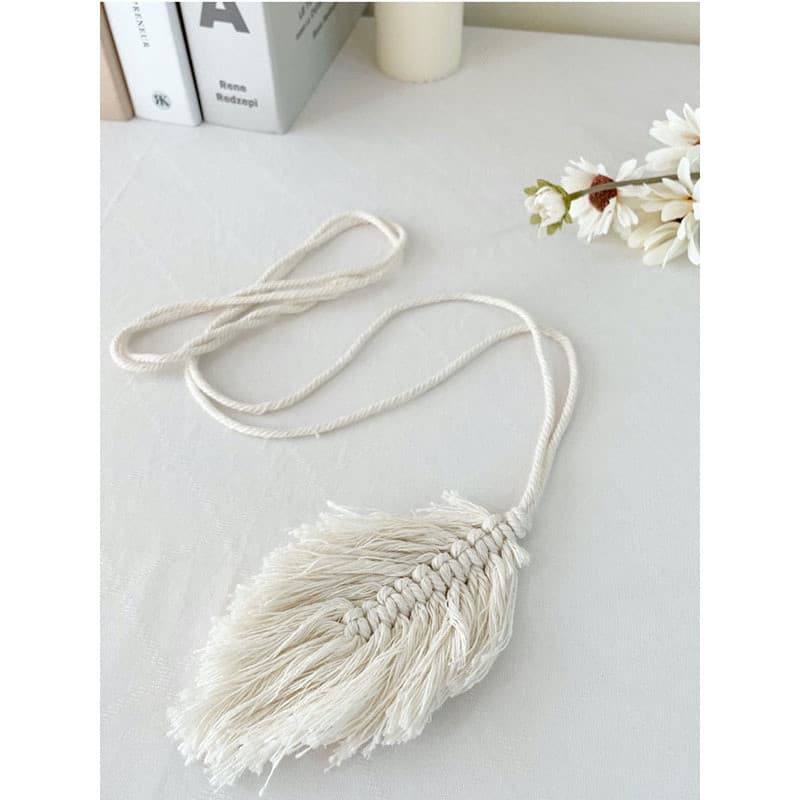 LeafStrap estilo nórdico corda de algodão tecido à mão cortina cinta Hotel b & b porta cortina folha gravata corda decor