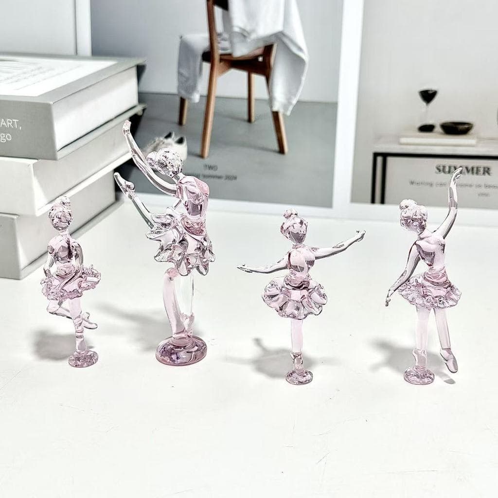 Decoração de balé de vidro artesanal, decoração artística transparente de mesa, entrada criativa, vidro para casa, decor
