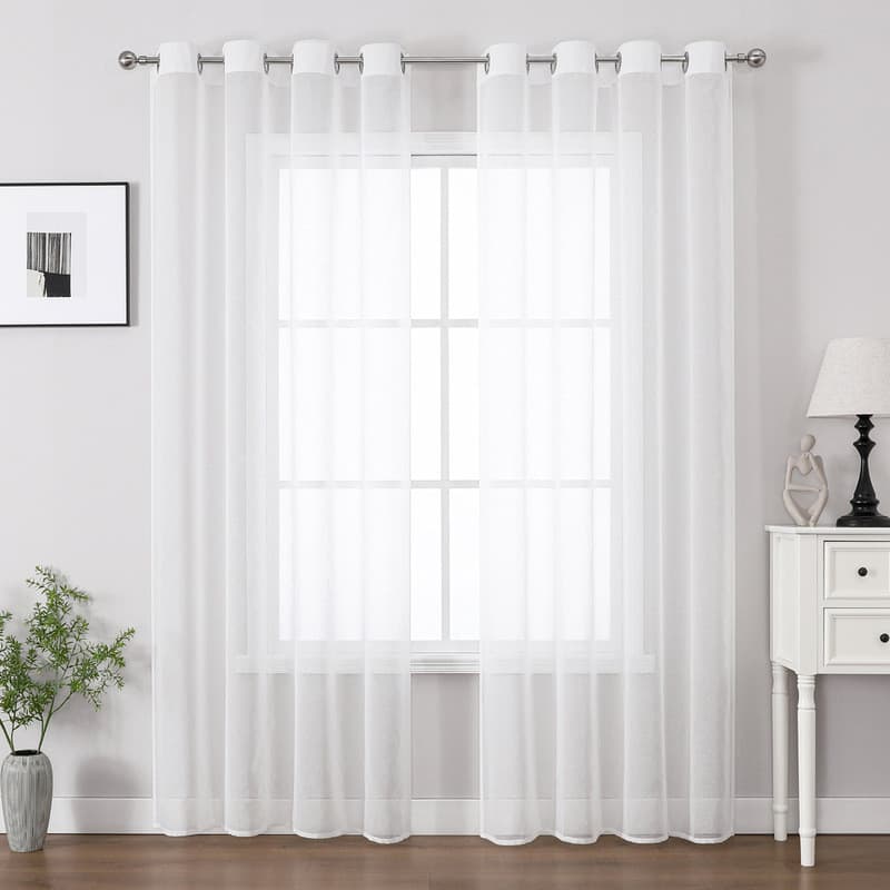 .Cortina de gaze com acabamento em tule Dolly Cortina de gaze Semi-Blackout. Cortina de gaze para quarto de sala de esta