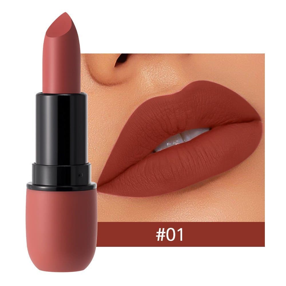 Batom Matte Popular, Batom Matte que Não Gruda no Copo, Conjunto de Batons à Prova d'Água, Batom em Formato de Bala