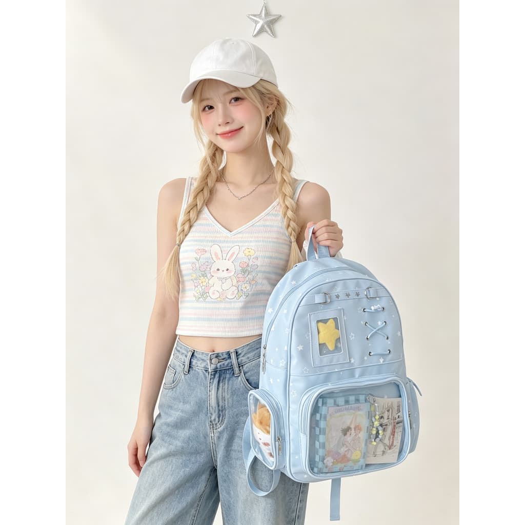 Mochila escolar estudante do ensino médio feminino 2026 novo estilo elegante mochila All-Match bolsa de dor de grande ca