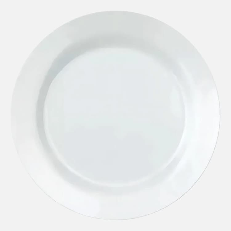 Prato Raso Menu Nadir 31 cm em Vidro Opaline Branco - Kit com 6 Unidades