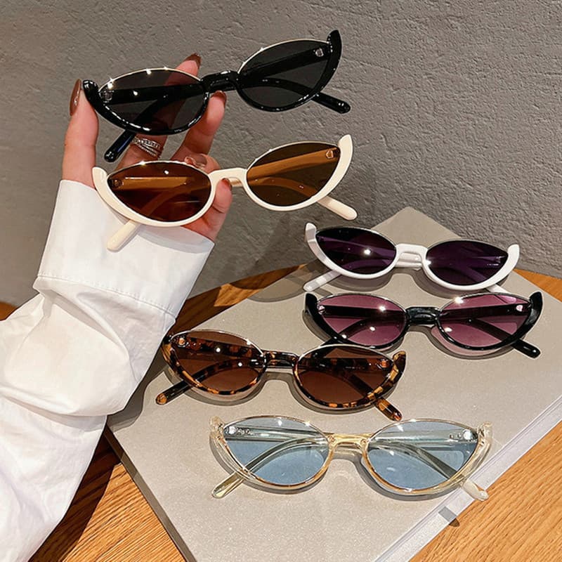 Óculos de Sol Femininos Retro Pequenos de Meio Aro Estilo Olho de Gato 2025, Design de Marca Luxuosa Moderna e Vintage